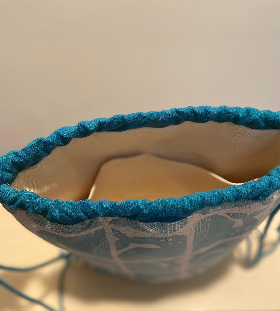 Thumbnail:  Kid’s Drawstring Backpack- Blue Whales