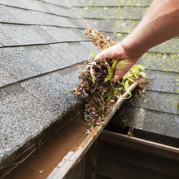 Cleaning a Rain Gutter