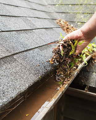 Cleaning a Rain Gutter