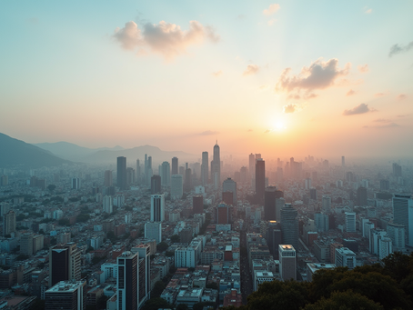 Vista panorámica de la Ciudad de México con enfoque en zona empresarial