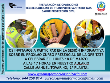CURSO PREPARACION DE OPOSICIONES TATS - TES PARA SAMUR - PROTECCIÓN CIVIL.