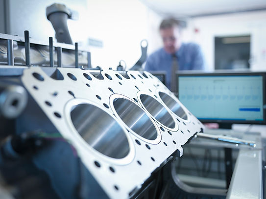 Primer plano del cilindro del motor