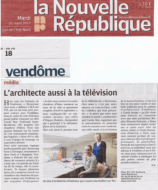 CUTCH design La Nouvelle Republique Vendome