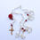 Miniature : Chapelet en cristal & rose rouge -  acier inoxydable doré