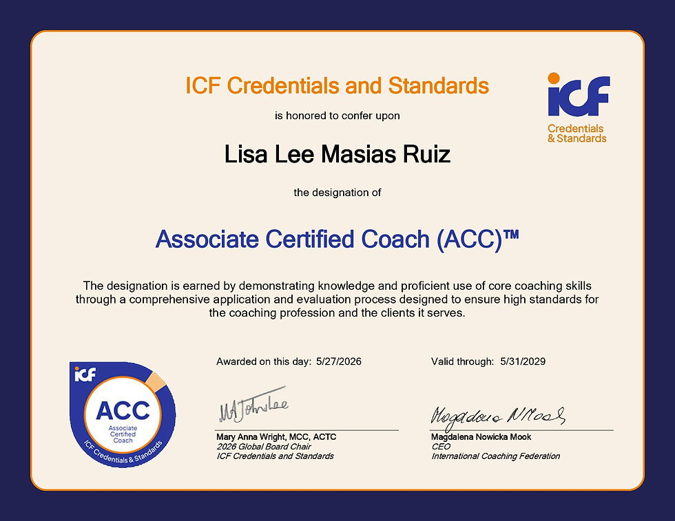 ICF Credential Certificate - Lisa