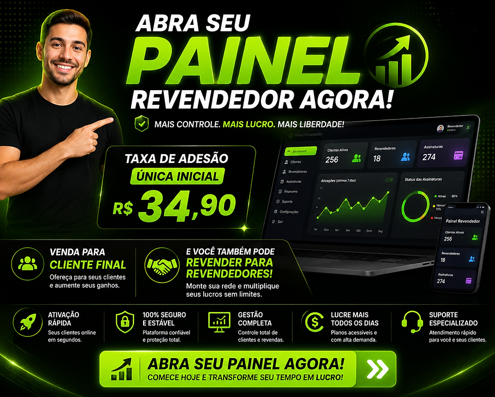 Banner da P2MAIS IPTV+ com temática da Copa do Mundo