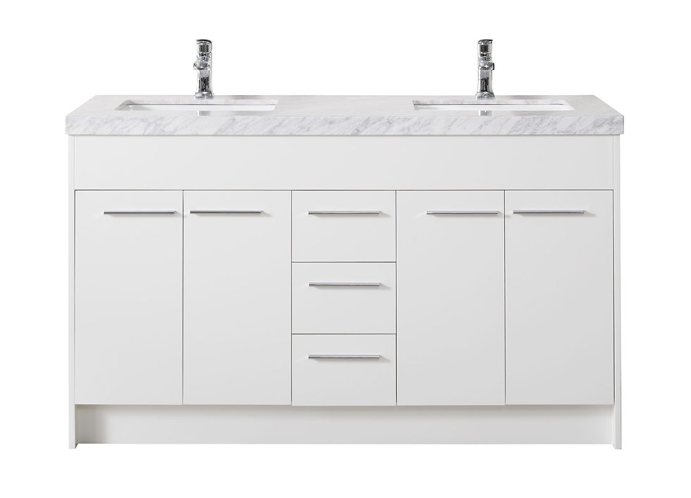 Lotus 60" White Double Sink Vanity