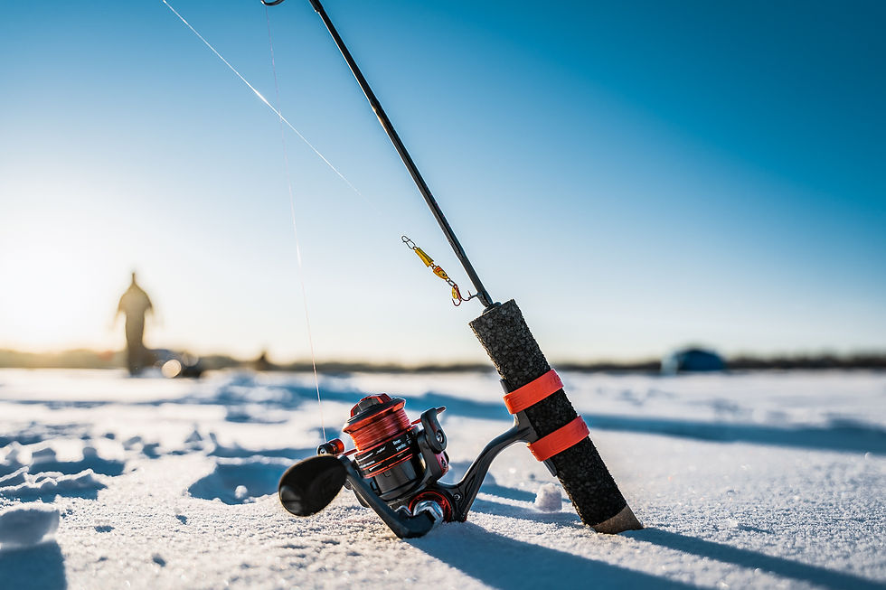 An ice fishing rod and reel combo