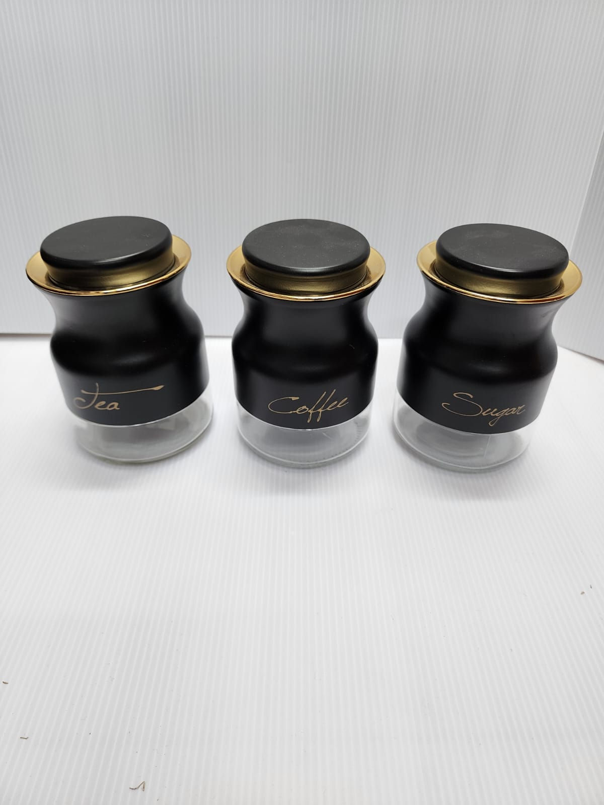 תה קפה סוכר זכוכית שחור זהב