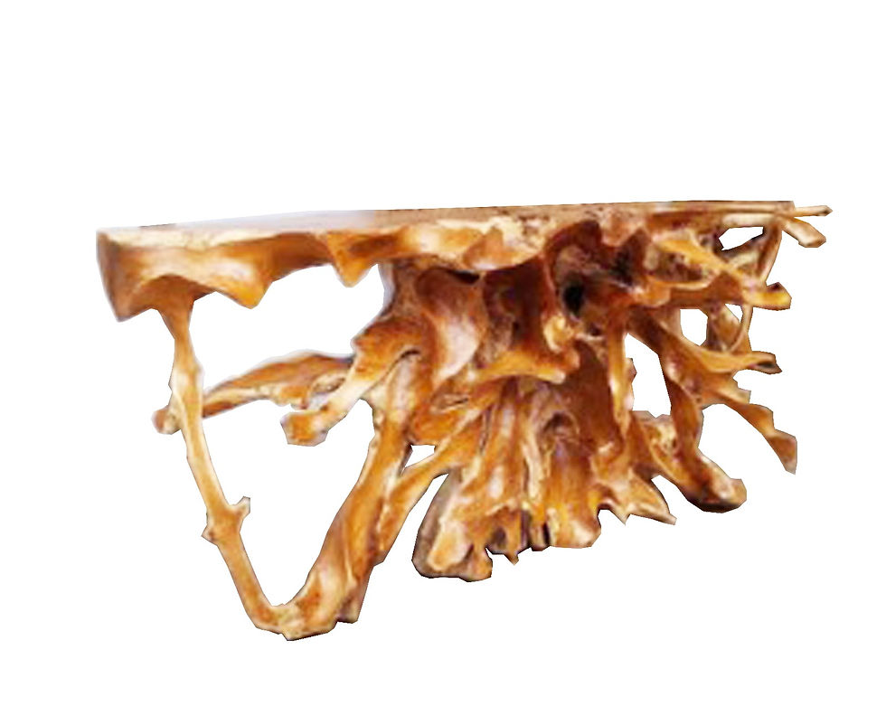 Thumbnail: 59" Carved Teak Root Console Table