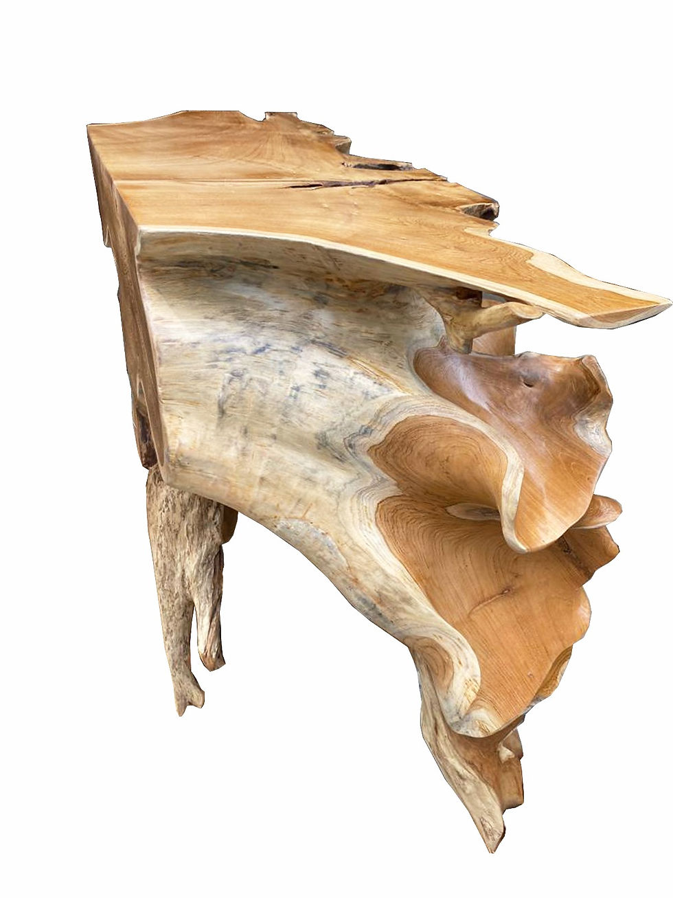 Thumbnail: 59" Carved Teak Root Console Table