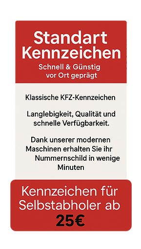 Selbstabholer Kennzeichen 25€