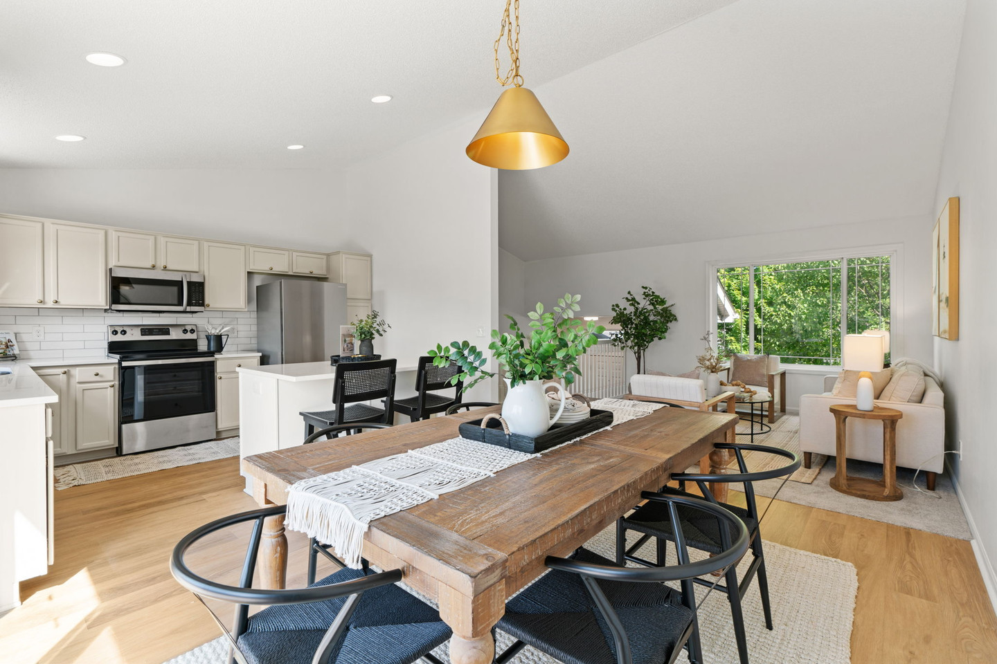 Montrose Modern dining room with kitchen view