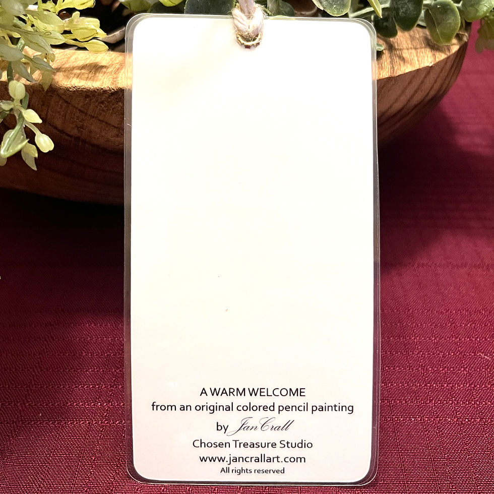 Thumbnail: They are laminated, corner-rounded and tasseled with black or white twine.