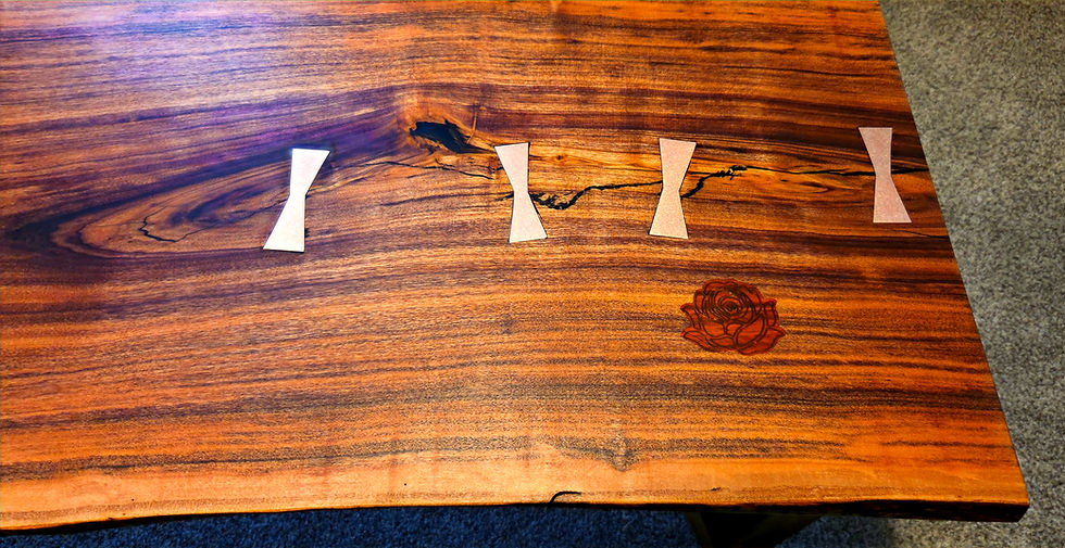 Thumbnail: Live-edge Patagonian Rosewood Slab Coffee Table Bow Ties