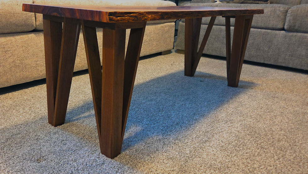 Live-edge Patagonian Rosewood Slab Coffee Table Legs