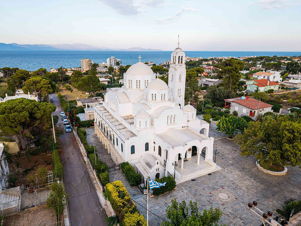 Ιερός Ναός Κοιμήσεως της Θεοτόκου στο Μάτι | Drone Φωτ.: Γιώργος Μητρόπουλος