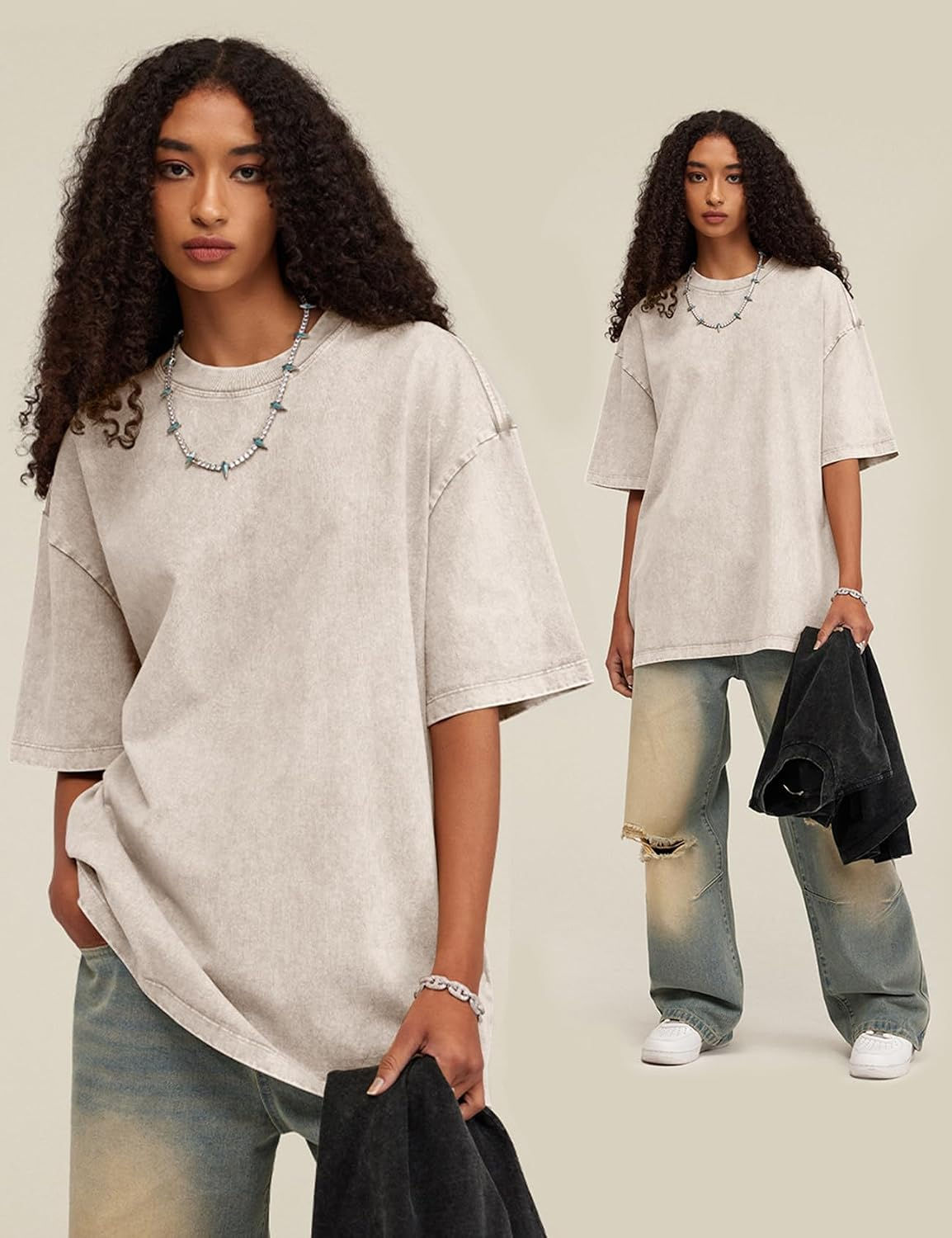 Arssm Men Oversized T Shirts Vintage Tee Loose Fit Short Sleeve Casual Streetwea