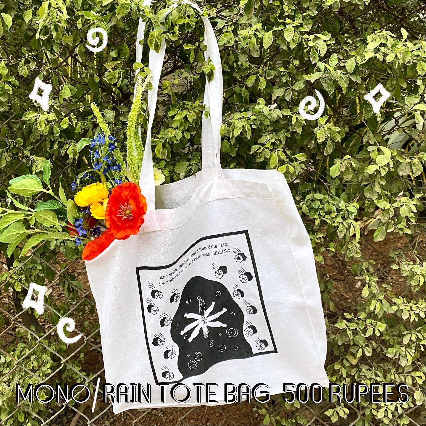 Mono/rain tote bag
