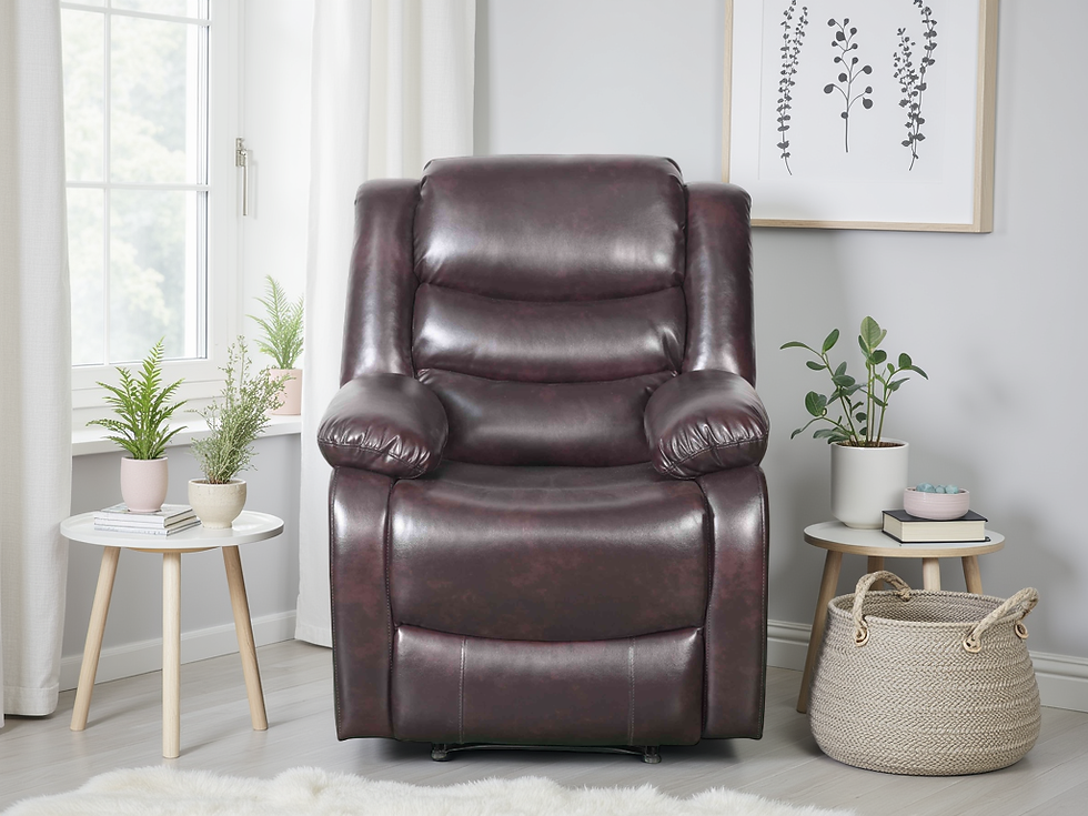 Thumbnail: Conrad Manual Recliner Sofa Brown Armchair