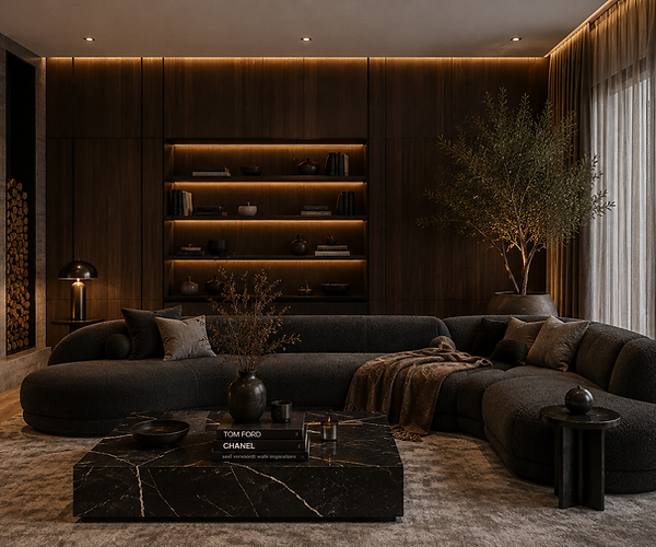 Moody Modern Luxury Living Room