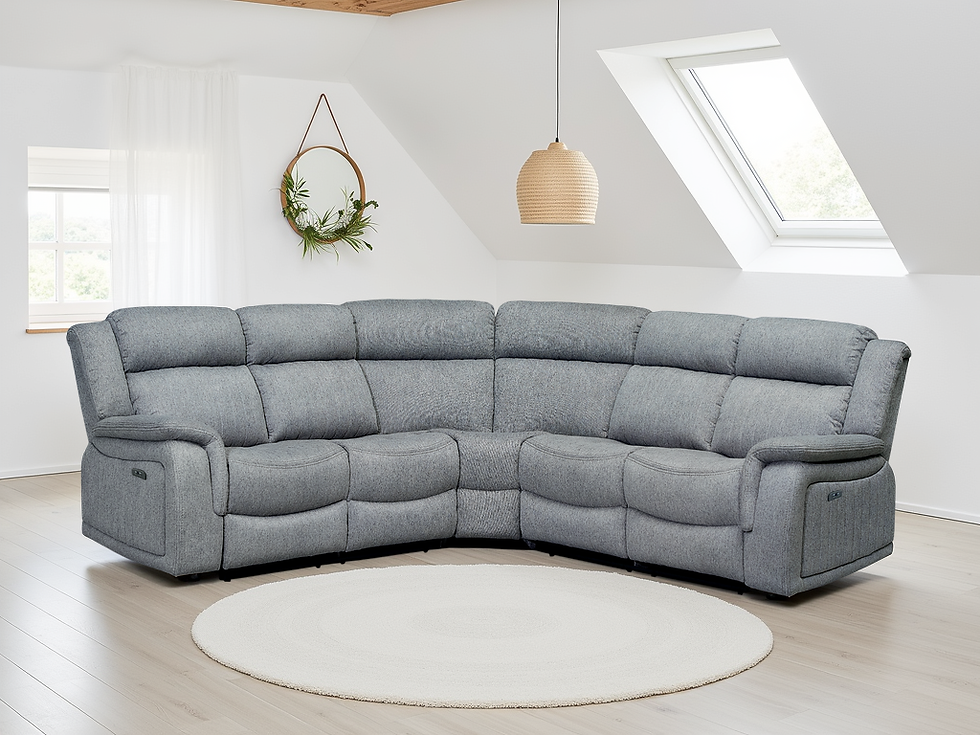 Thumbnail: Linden Electric Recliner Sofa Grey Large Corner
