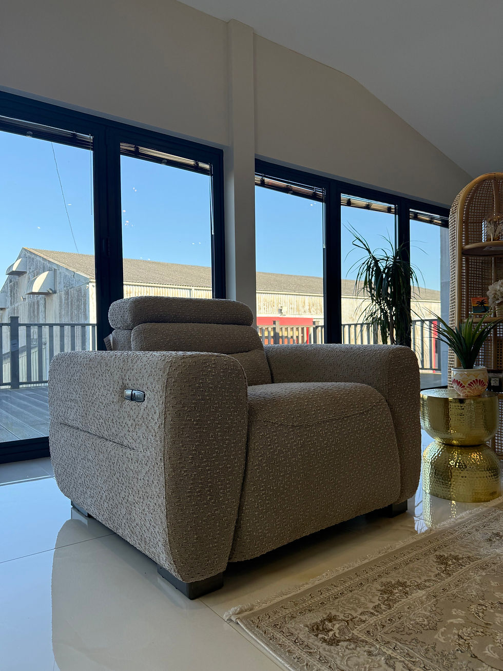 Thumbnail: Tokyo Electric Recliner Beige Armchair