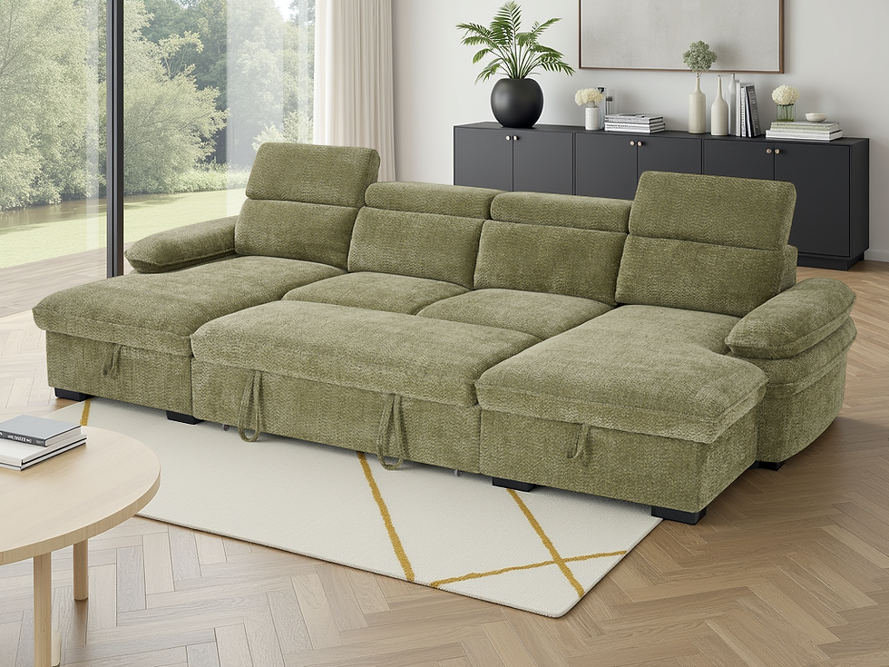 Thumbnail: Hudson Sofabed Green U Shape Corner