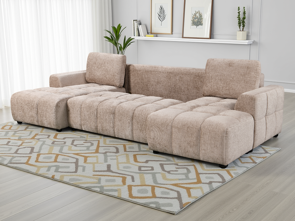 Thumbnail: Shanghai Luxury Beige U Shape Corner Sofabed
