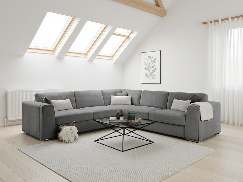 Thumbnail: Naples Sofa Grey Large Corner