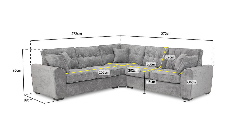 Thumbnail: Maxwell Sofa Grey Large Corner
