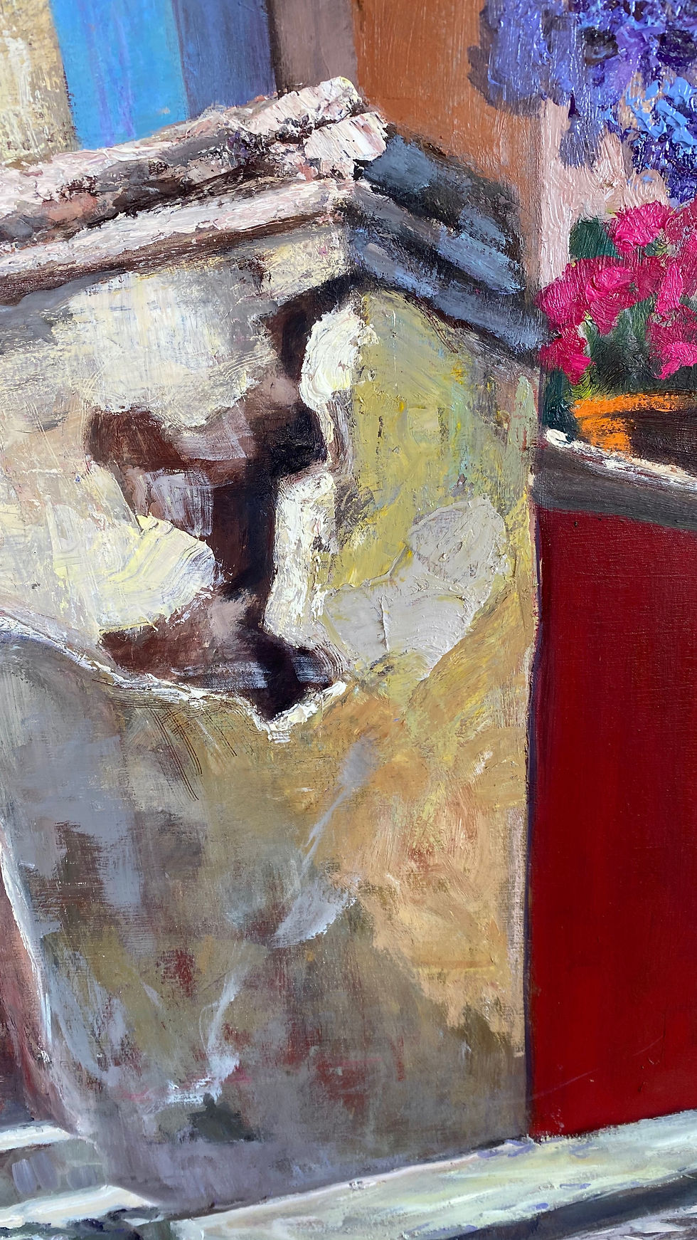 Thumbnail: broken plaster wall, urban oil landscape, San Miguel de Allende