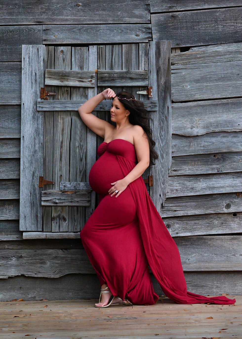 Thumbnail: Rental: Burgundy Dress with Waist Cape