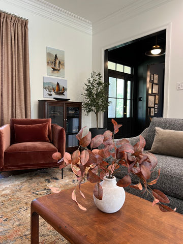 empty nest design living room remodel purge declutter whole home remodel construction management