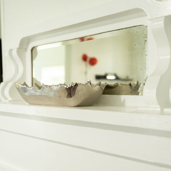 150 year old building old house workshop original fireplace mirror interior details