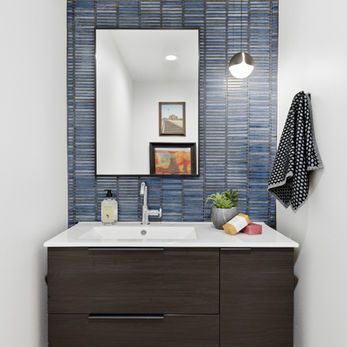powder room floating vanity