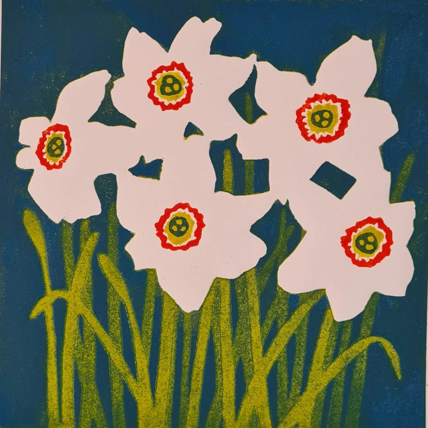 Pheasant's Eye handmade print