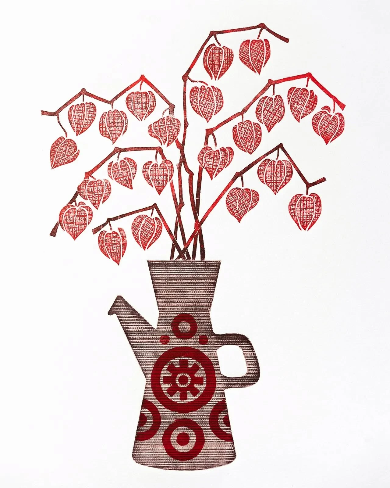 Lantern Coffee Pot handmade print