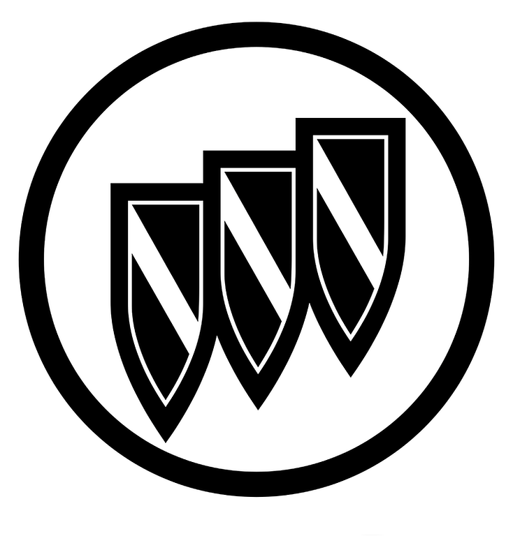 Black and white Buick logo for collision repair services