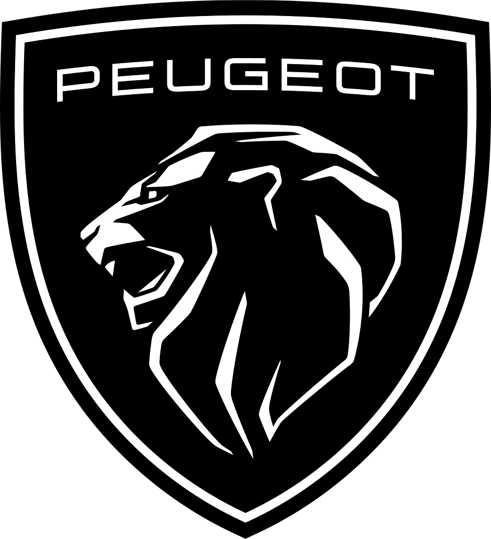 Peugeot lion head logo on a shield