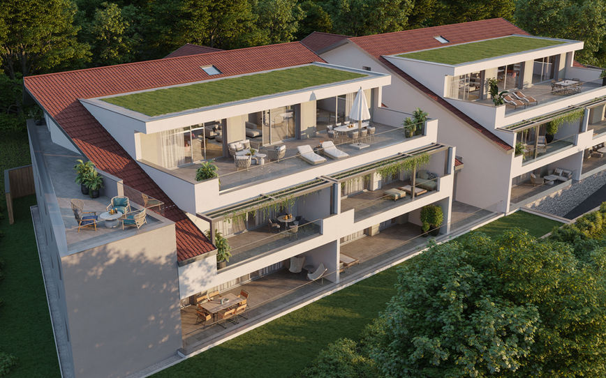 Perspective 3D extérieure aérienne
Projet immobilier 