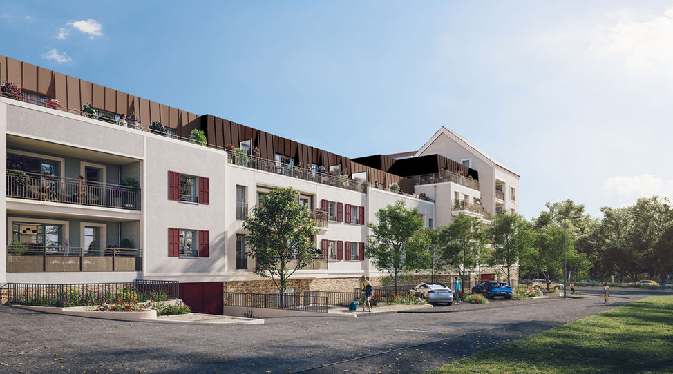 Perspective 3D extérieure
Projet immobilier de Quartus à Montlhéry  