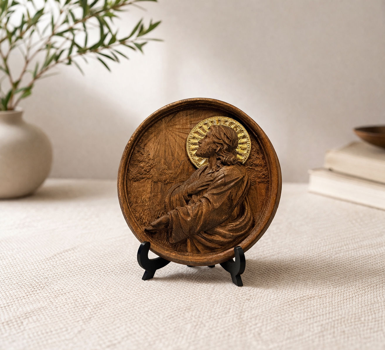 Icoană Mântuitorul Iisus Hristos - sculptată in lemn masiv