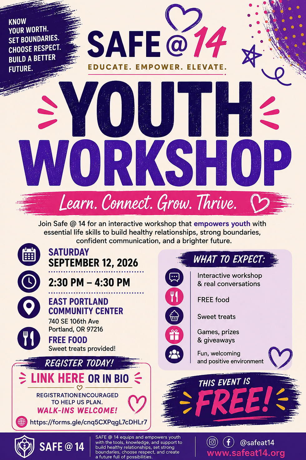 Safe @ 14 Youth Workshop