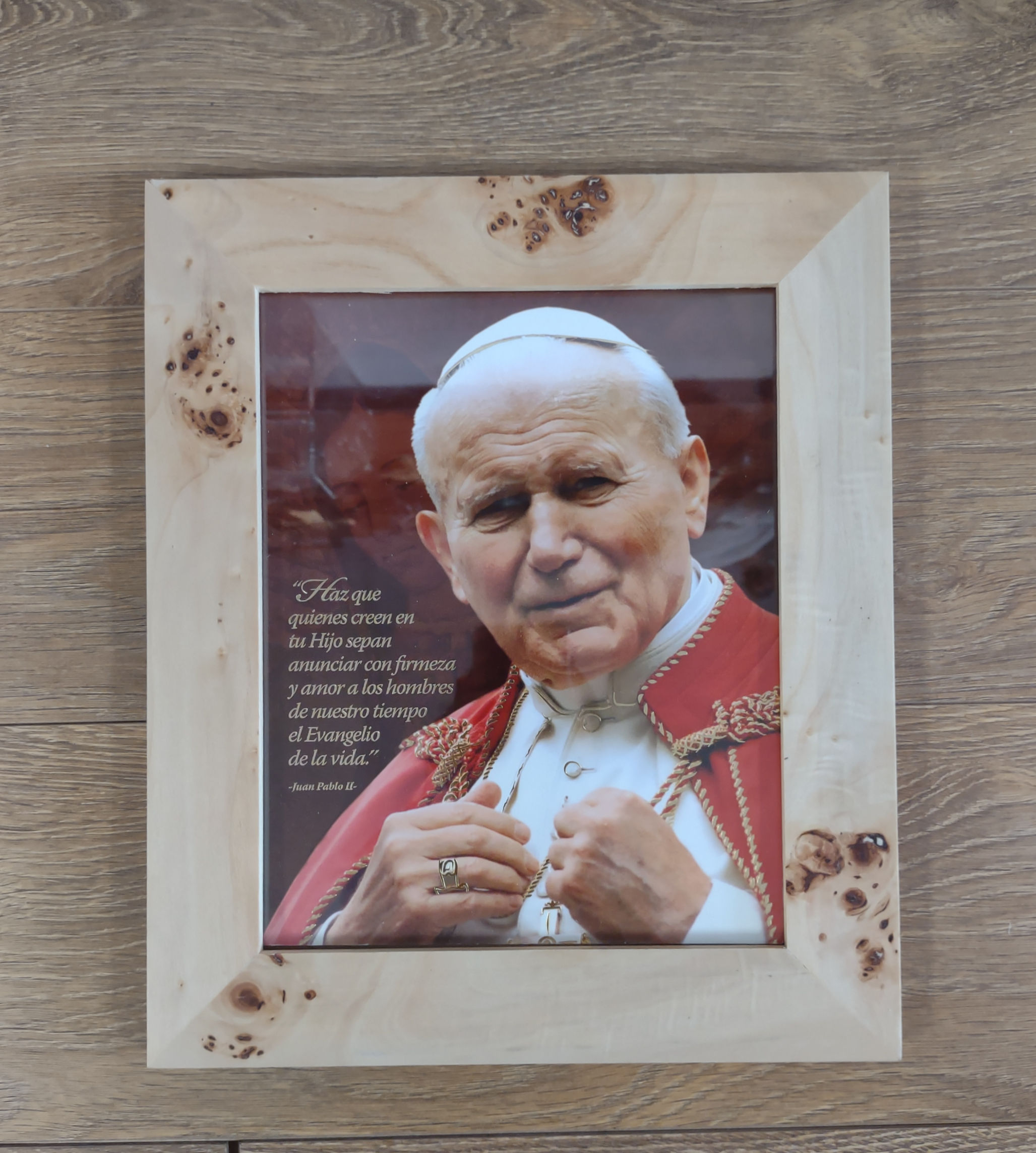 Cuadro Madera Clara Juan Pablo II