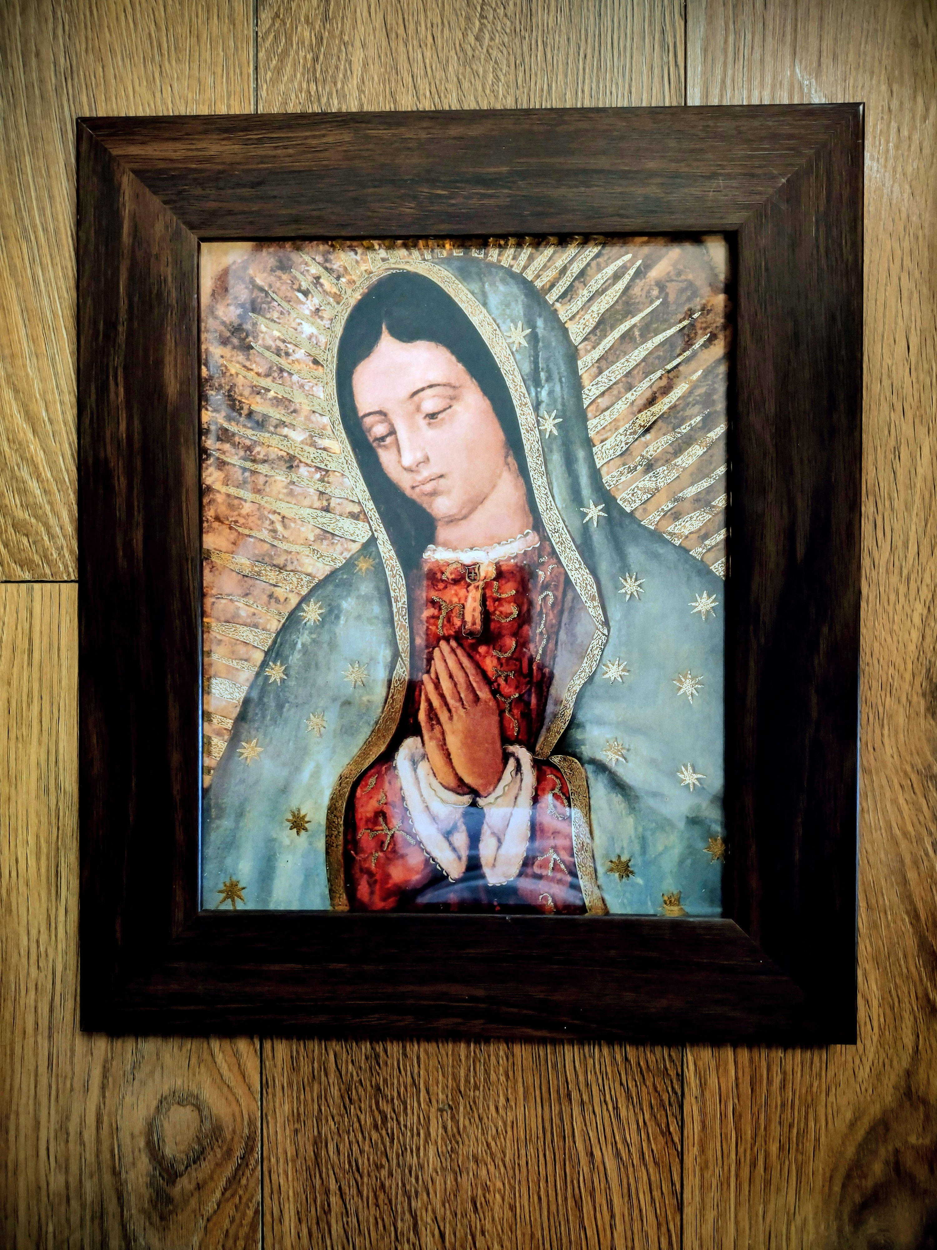 Cuadro Cafe Ancho Virgen de Guadalupe 8X10"