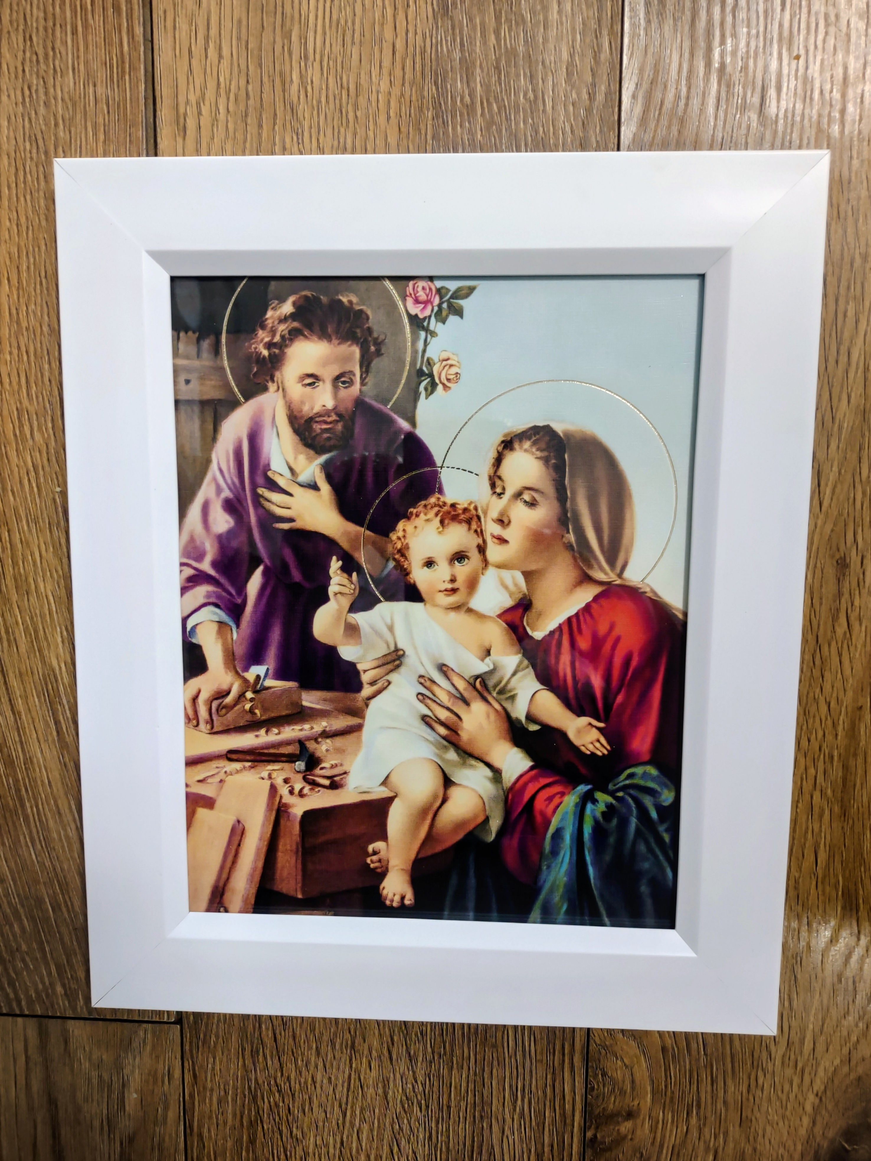 Sagrada Familia Cuadro 8x10" Blanco