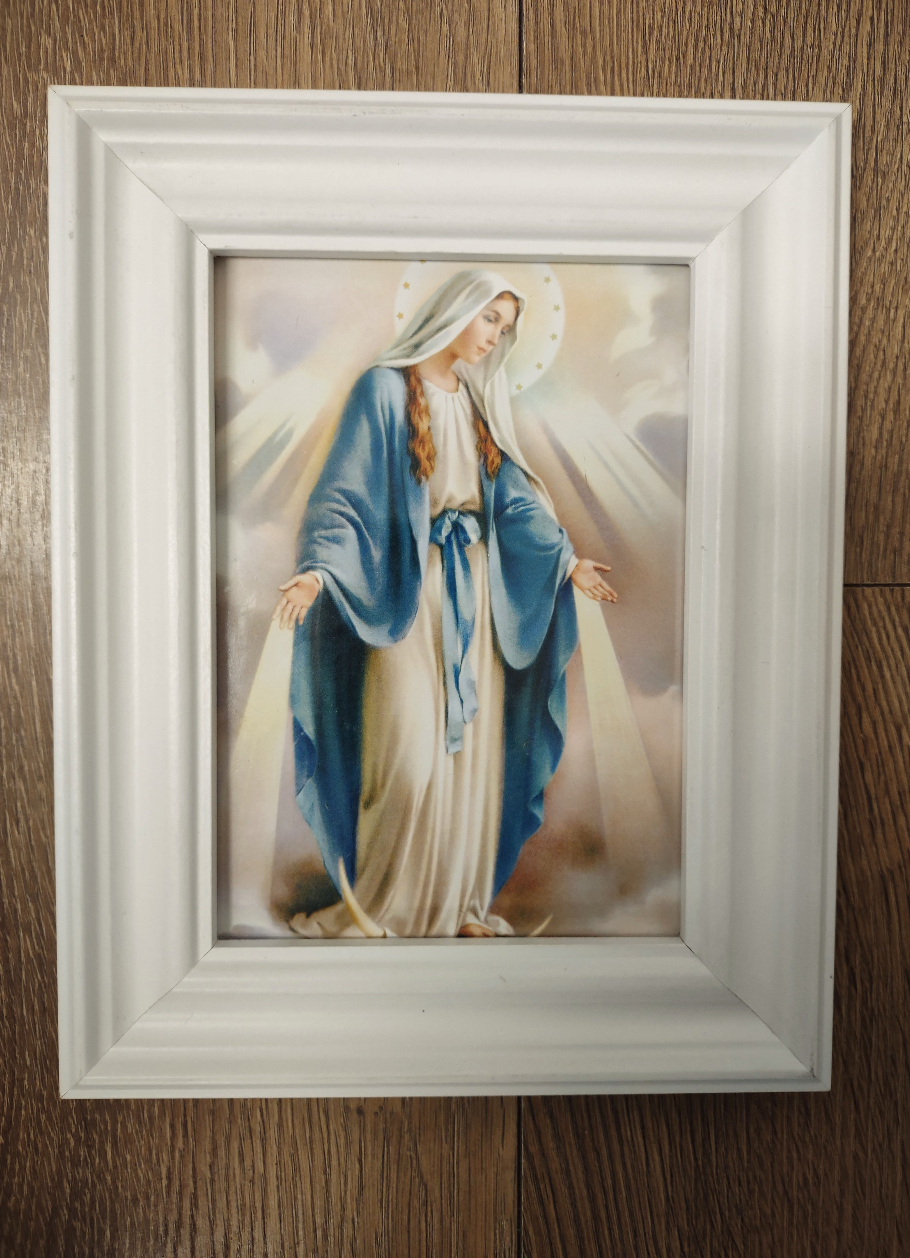 Cuadro Blanco Virgen M Milagrosa 9.5 X 7.1/4"