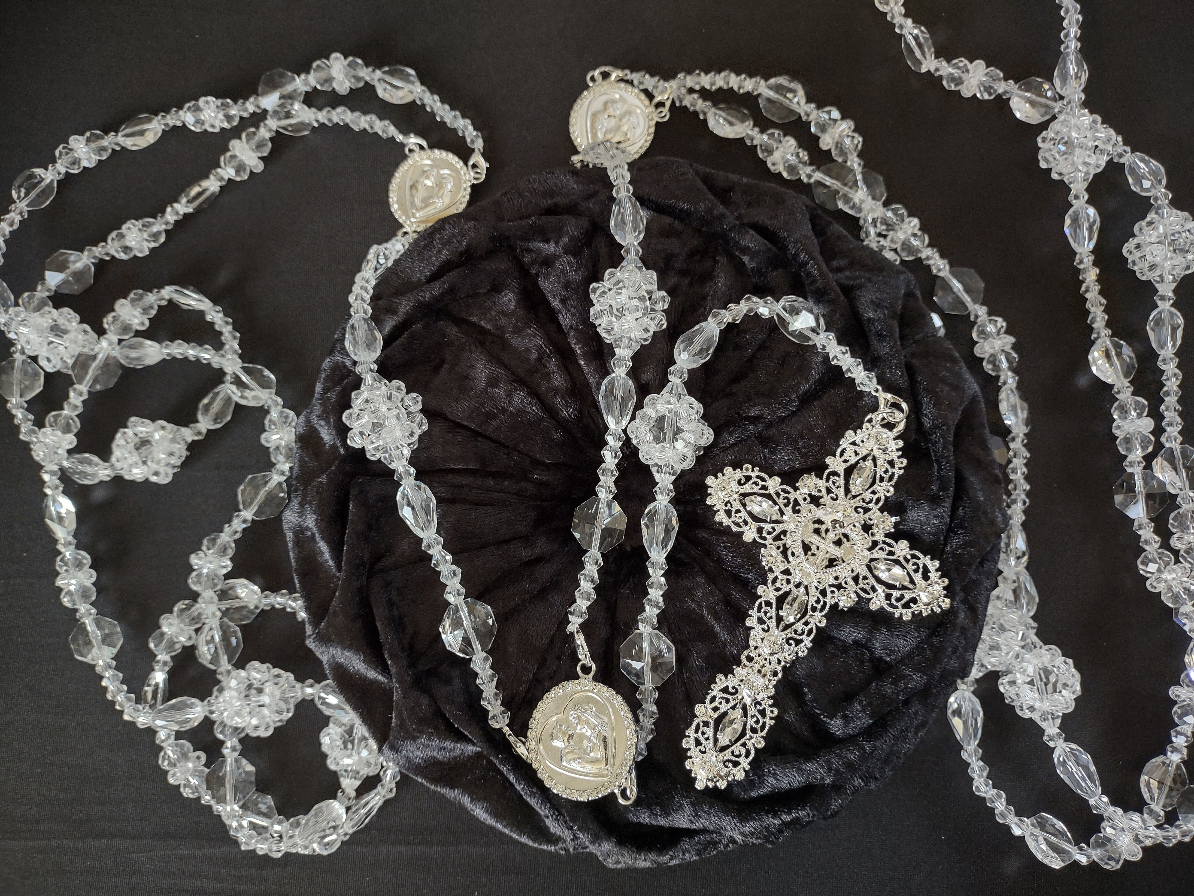 Lazo Medallas Novios Plateado (937)