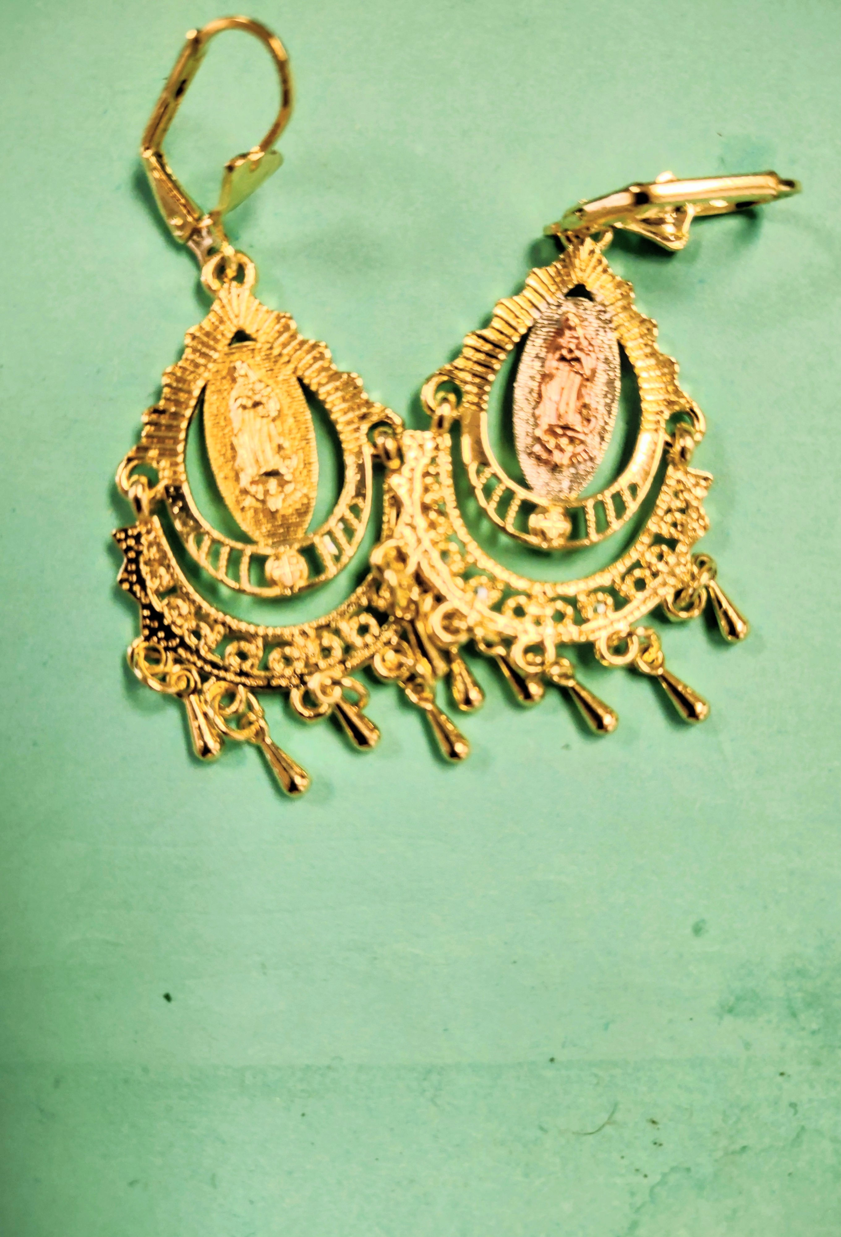 Aretes Acero inoxidable Virgen de Guadalupe